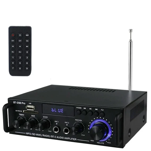 Alt view image 2 of 3 - Amplifier Bt 298 Pro Home Theater Amplifier Karaoke Dual Channel Stereo Bluetooth 5.0 Maximum 800W Upgrade EU Plug Dura