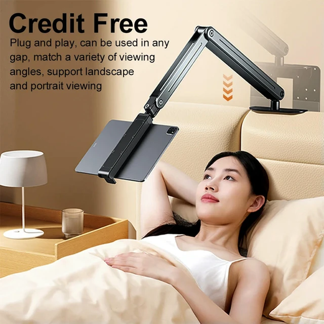 Alt view image 3 of 3 - Tablets Mount Clamp Tablet Holder Stand for Bed for 4.7''-12.9'' Device Tablet Holder for Bed for IPad/X/iPad Pro/N-Switch