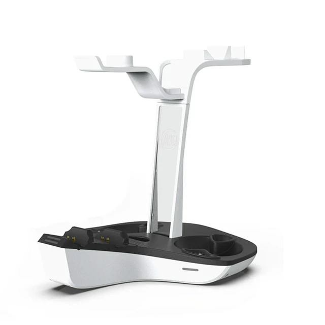 Alt view image 3 of 3 - Gamepad Charging Stand LED Indicator Light Game Controller Charger Station Helmet Earphones Bracket for PS VR2