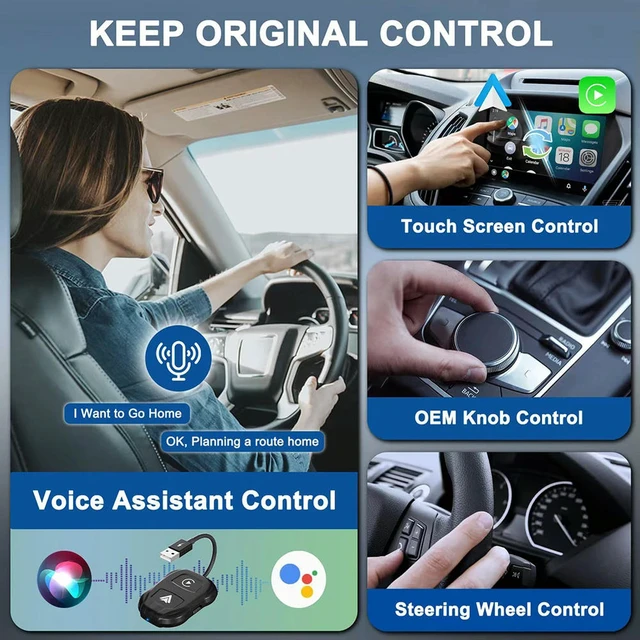 Alt view image 3 of 3 - Wired To Carplay Android Auto AI Box Bluetooth-compatible Adapter Plug and Play for Android Phone&