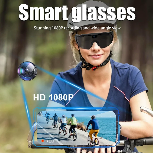 Alt view image 3 of 3 - Camera Glasses HD 1080P Cycling Action Sunglasses 64G ROM Video Recording Glasses Suitable for Men and Women