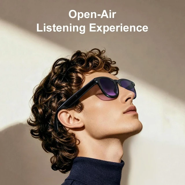 Alt view image 3 of 3 - BT6.0 Ai Glasses with 1200W Anti-Shake Camera ligent Voice Sunglasses Type-C Charging for Business Travel Outdoor Use