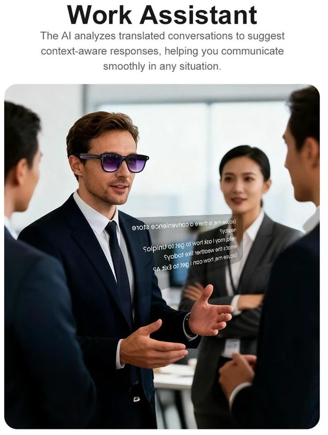 Main image of BT6.0 Ai Glasses with 1200W Anti-Shake Camera ligent Voice Sunglasses Type-C Charging for Business Travel Outdoor Use