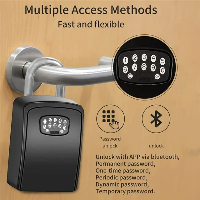 Alt view image 2 of 3 - TUYA Key Box Bluetooth Lock Box Life App Wall Mount Security Lockbox
