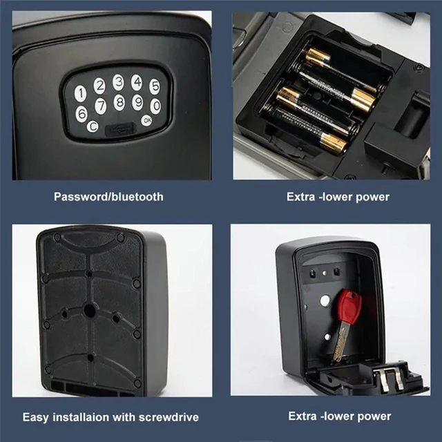 Alt view image 3 of 3 - TUYA Key Box Bluetooth Lock Box Life App Wall Mount Security Lockbox