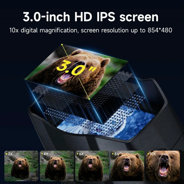 Alt view image 2 of 3 - Infrared Night Vision Goggles 800M Night Range Digital Night Binoculars 3inch IPS Screen Infrared Binoculars for Outdoor Camping