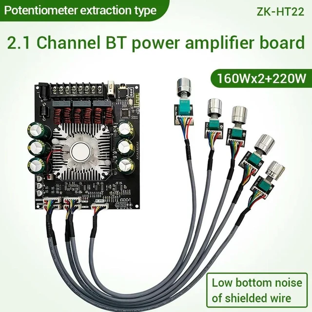 Main image of HT22 Bluetooth Power Amplifier Module 2.1 Channel 160WX2+220W TDA7498E Subwoofer Board Module