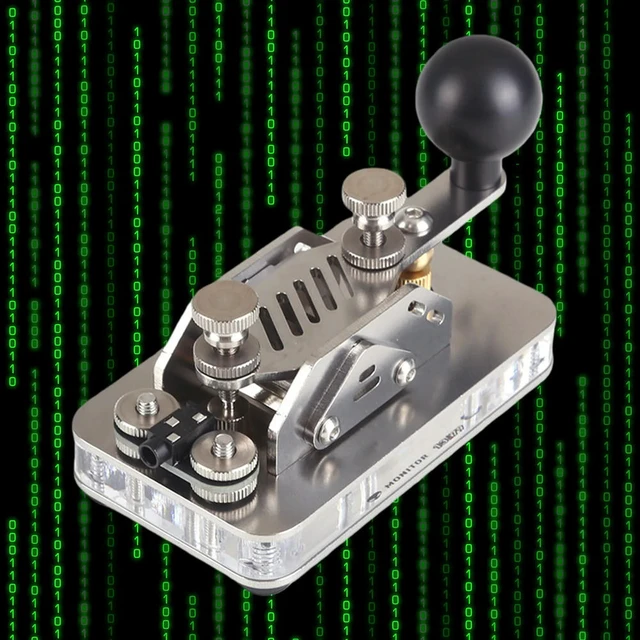 Alt view image 3 of 3 - Morse Mini Code Key Stainless Steel Morse Code Paddle Key Square-Shaped Base Quick-Release for Men Women Inspirational Gifts