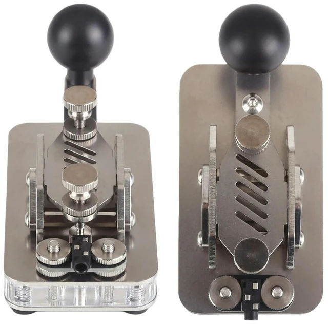 Main image of Morse Mini Code Key Stainless Steel Morse Code Paddle Key Square-Shaped Base Quick-Release for Men Women Inspirational Gifts
