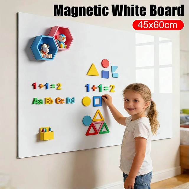 Main image of Magnetic White Board Sticker Wall Dry Erase Board Magnetic Whiteboard Contact Paper for Teaching Training Office and Home Use
