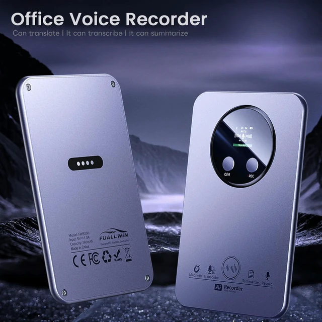 Alt view image 3 of 3 - AI Voice Recorder with AI Technology Digital Recording Device 152 Languages for Meeting Transcription Summary Playback