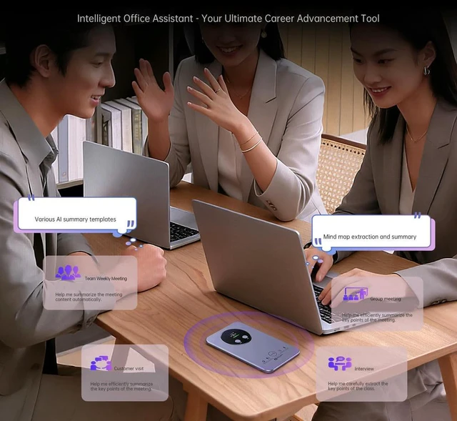 Main image of AI Voice Recorder with AI Technology Digital Recording Device 152 Languages for Meeting Transcription Summary Playback