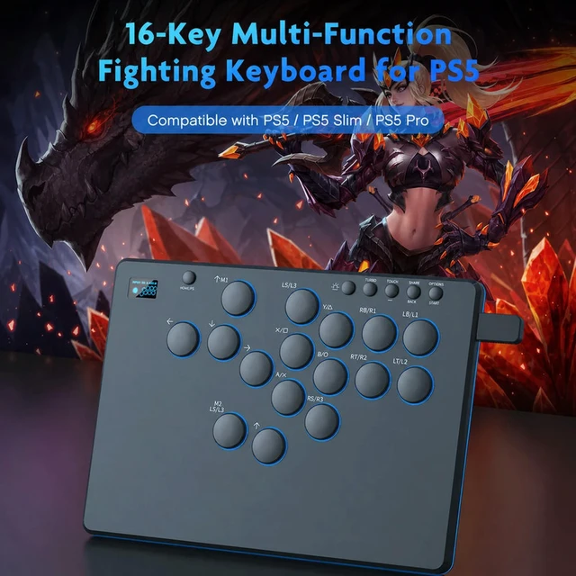 Alt view image 2 of 3 - For PS 5/PS 5 Slim/PS 5 Pro Joystick Leverless Controller Non-Slip with RGB Light&Hot Swap for Game Player Esports Players