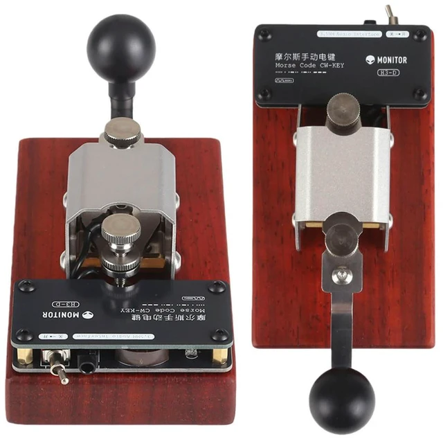 Main image of Redwood Code Practice Keyer Radio Transmitter Keyer Sound Light Transmission Training Codes Key for Daily Training