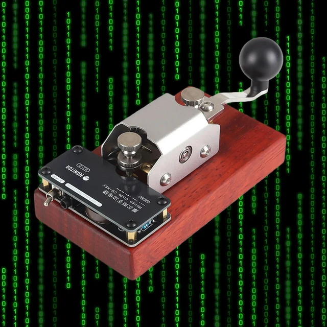 Alt view image 3 of 3 - Redwood Code Practice Keyer Radio Transmitter Keyer Sound Light Transmission Training Codes Key for Daily Training