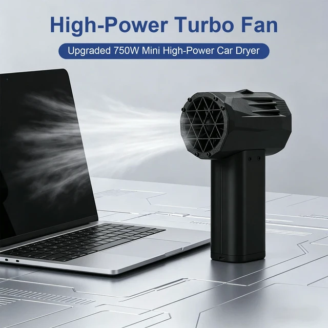 Alt view image 3 of 3 - Powerful Mini Jet Turbo Fan TYPE-C Charging 750W Car Air Blower Car Dryer Fan for Outdoor Travel Commute Beach Vacation