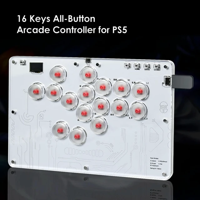 Alt view image 2 of 3 - Fighting Game Controller with Turbo & RGB for Fighting Games All-Button Fight Controller for 5 Slim Pro/PC Gaming