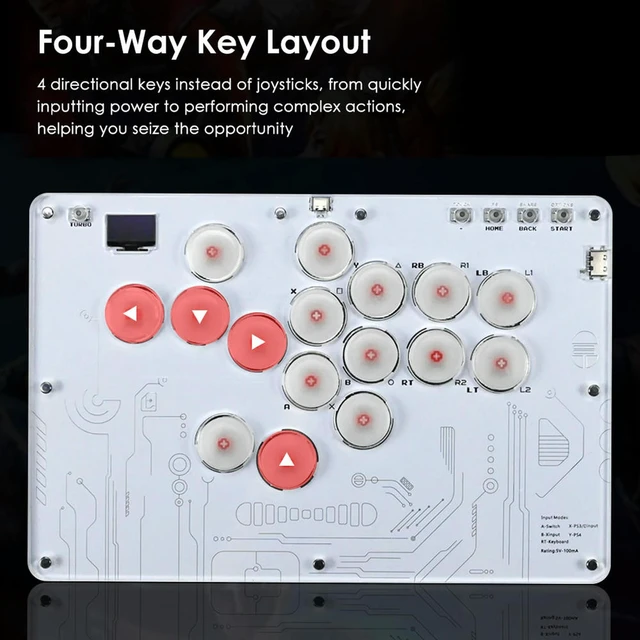 Alt view image 3 of 3 - Fighting Game Controller with Turbo & RGB for Fighting Games All-Button Fight Controller for 5 Slim Pro/PC Gaming
