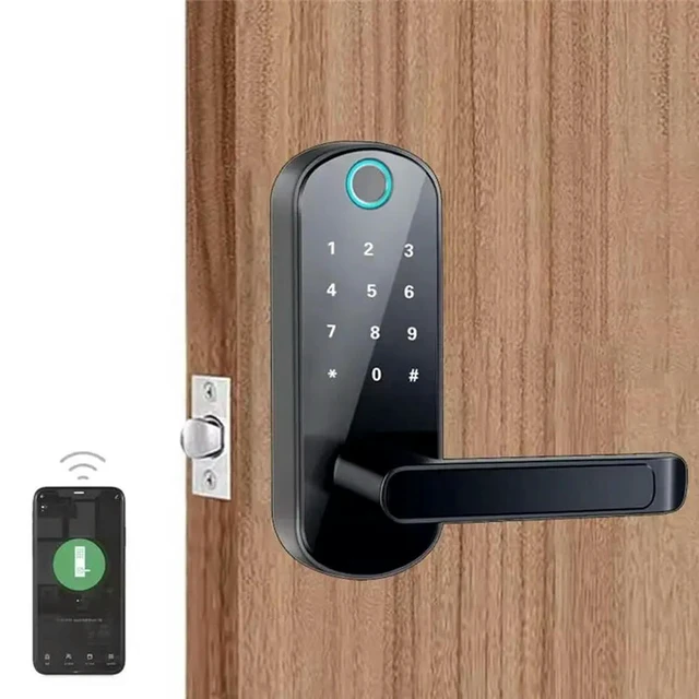 Alt view image 2 of 6 - Tuya Fingerprint Door Lock App Remote Control Keyless Digital Touchscreen Lock IP67