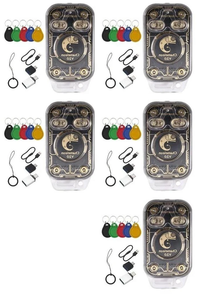 Main image of 5X Chameleon V2.0 RFID Chip Reader Emulator NFC Duplicator 125K 13.56Mhz Card Decode+25XUID Keychain