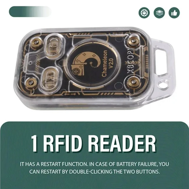 Alt view image 3 of 6 - 5X Chameleon V2.0 RFID Chip Reader Emulator NFC Duplicator 125K 13.56Mhz Card Decode+25XUID Keychain
