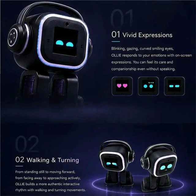 Alt view image 2 of 3 - AI ligent Emotion Perception Robot+ Charging Dock Voice Chat Touch Interaction Music Stories Weather Companion B