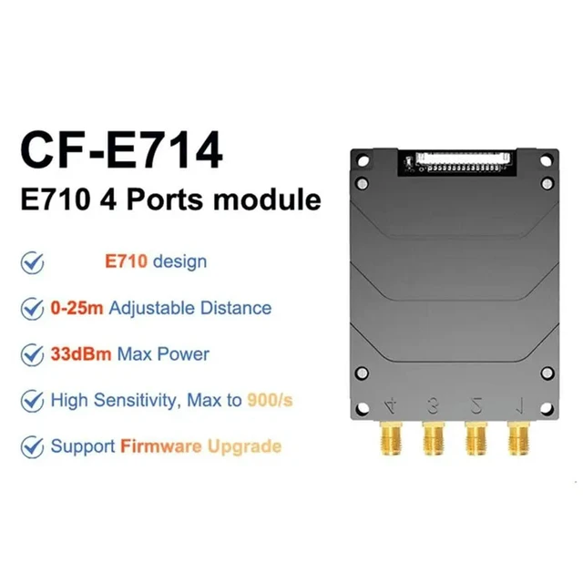 Alt view image 2 of 3 - CF-E714 Iso18000-6C 902-928Mhz RFID Reader Module 4 Ports 15M Long Range For Warehouse And Timing Management
