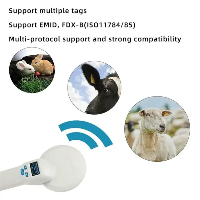 Alt view image 3 of 3 - Pet Microchip Reader , Support Reading FDX-B/EMID/ISO 11784/85 20000 Data Record Animal Chip ID Reader