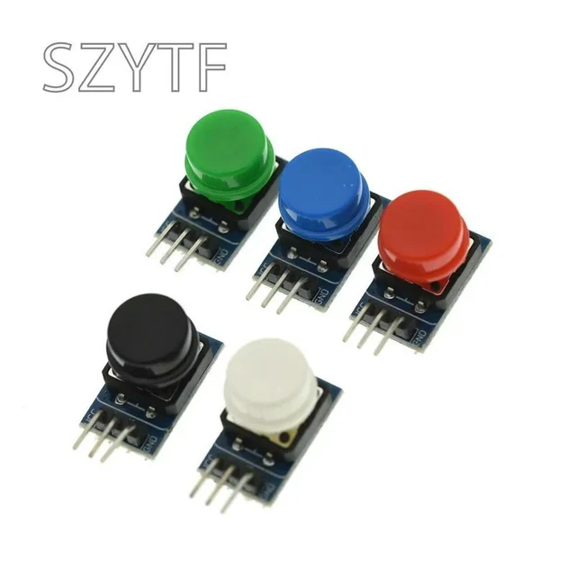 Alt view image 4 of 6 - Backboard Electronic Building Blocks Large Button Module Button Module Five-Color Set for