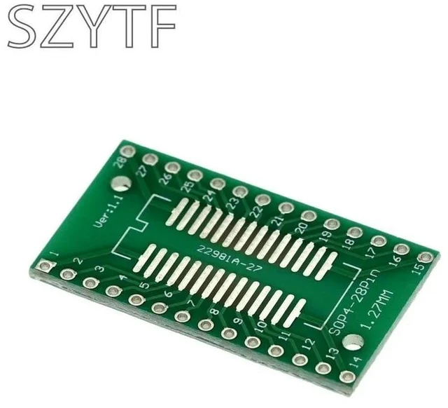 Alt view image 5 of 6 - 10pcs/bag SSOP28 SOP28 TSSOP28 to DIP28 Adapter Converter PCB Board 0.65MM 1.27MM