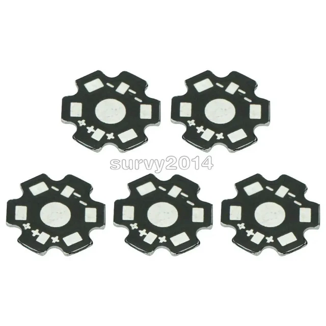 Alt view image 4 of 6 - 10pcs 20MM 1W 3W 5W High Power LED Universal Aluminum Plate Heat Sink Black