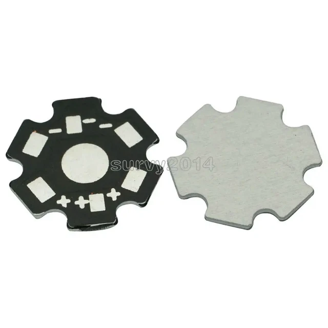 Alt view image 5 of 6 - 10pcs 20MM 1W 3W 5W High Power LED Universal Aluminum Plate Heat Sink Black