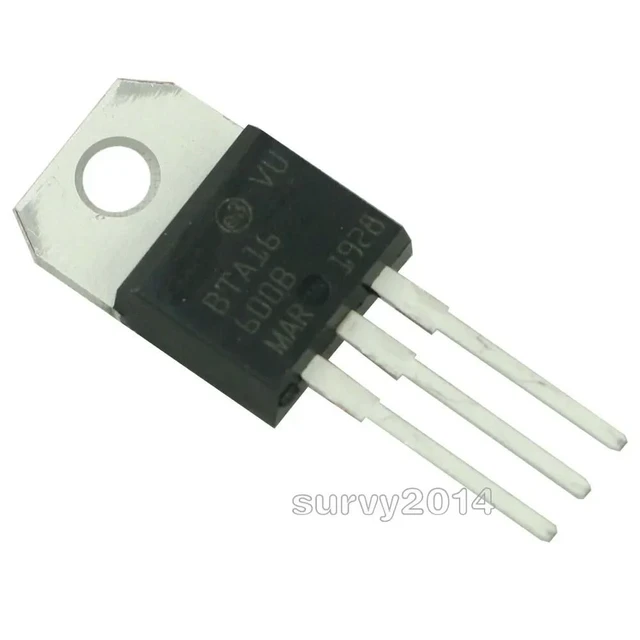 Alt view image 4 of 6 - 5PCS BTA16-600B TO-220 BTA16-600 TO220 16-600B BTA16 600V 16A TRIACS For Board