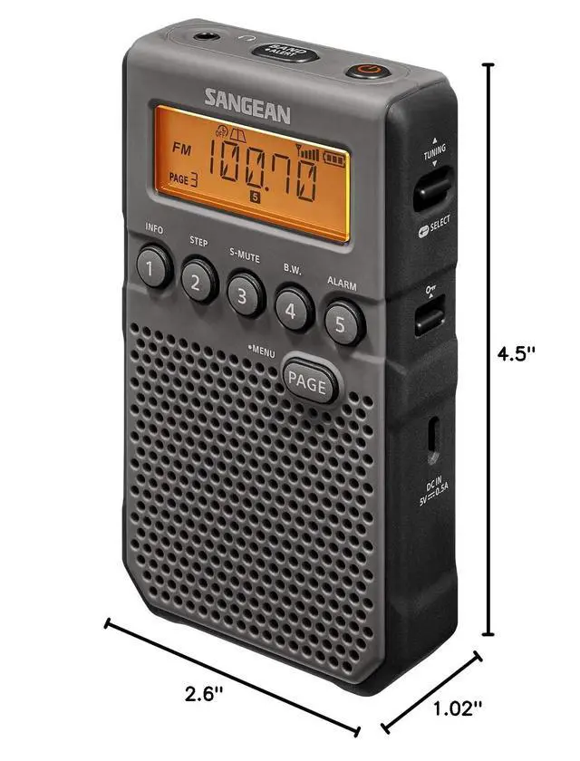 Alt view image 5 of 5 - DT-800BK AM/FM/NOAA Weather Alert Pocket Radio, Black