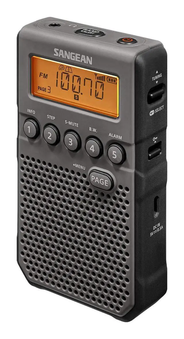 Alt view image 3 of 5 - DT-800BK AM/FM/NOAA Weather Alert Pocket Radio, Black