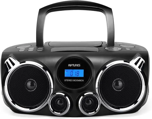 Main image of Portable CD Player Bluetooth Stereo Sound, Digital AM FM Radio, MP3 CD Boombox USB SD Playback with Enhanced Bass, Aux in, Headphone Jack, CD-R/CD-RW Compatible, LCD Backlit Display, Black