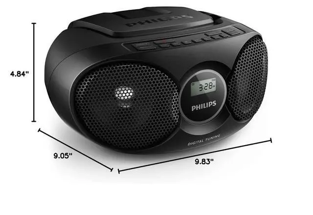 Alt view image 3 of 3 - Portable CD Player Boombox Radio CD Player Combo for Home, Stereo Sound Speakers and MP3/CD-R/RW Compatible, Programmable CD Player with FM Radio/USB/Headphone Jack/AUX Input