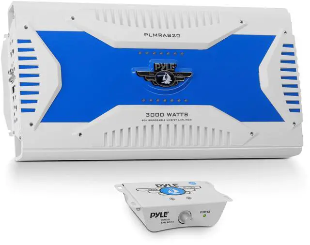 Main image of Hydra Marine Amplifier - Upgraded Elite Series 3000 Watt 8 Channel Bridgeable Amp Tri-Mode Configurable, Waterproof, MOSFET Power Supply, GAIN Level Controls and RCA Stereo Input - PLMRA820