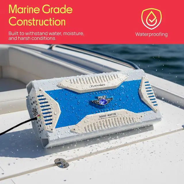 Alt view image 4 of 7 - Hydra Marine Amplifier - Upgraded Elite Series 3000 Watt 8 Channel Bridgeable Amp Tri-Mode Configurable, Waterproof, MOSFET Power Supply, GAIN Level Controls and RCA Stereo Input - PLMRA820