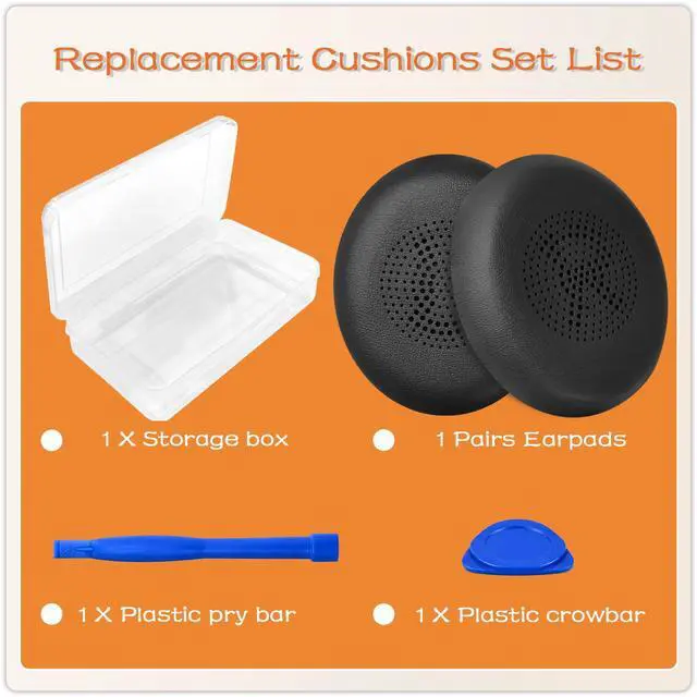 Alt view image 4 of 7 - Replacement Ear Pads for Jabra Evolve2 65 (Evolve 2 65MS 65UC MS UC)/Evolve2 40 (40UC 40MS USB)/Elite 45h On-Ear Wireless Headset, Earpads Ear Cushions Ear Cups Cover Repair Parts (Black)