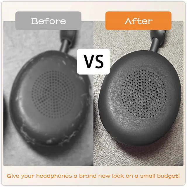 Alt view image 6 of 7 - Replacement Ear Pads for Jabra Evolve2 65 (Evolve 2 65MS 65UC MS UC)/Evolve2 40 (40UC 40MS USB)/Elite 45h On-Ear Wireless Headset, Earpads Ear Cushions Ear Cups Cover Repair Parts (Black)