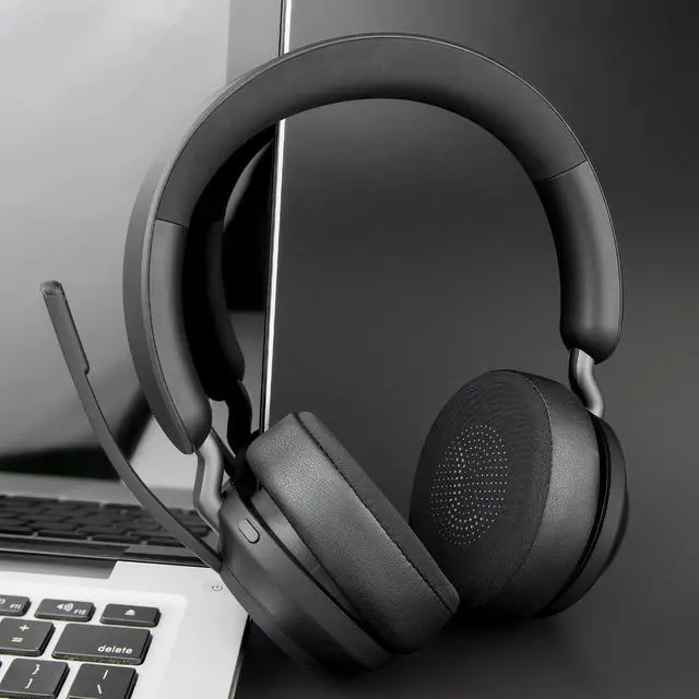 Alt view image 3 of 7 - Cooling Ear Cushions for Jabra Evolve2 65, Elite 45h - Black | Earpads for Evolve2 65(UC/MS), Evolve2 40(UC/MS/USB), Elite 45h On-ear Headphones