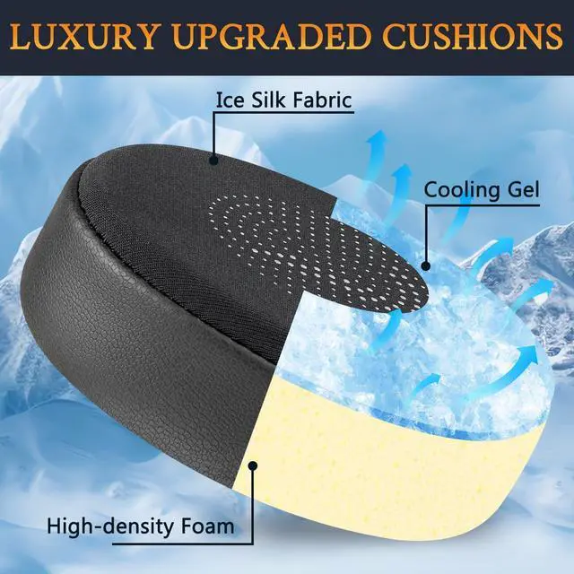 Alt view image 4 of 7 - Cooling Ear Cushions for Jabra Evolve2 65, Elite 45h - Black | Earpads for Evolve2 65(UC/MS), Evolve2 40(UC/MS/USB), Elite 45h On-ear Headphones