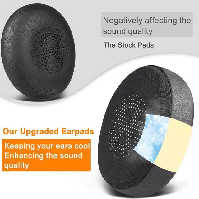 Alt view image 7 of 7 - Cooling Ear Cushions for Jabra Evolve2 65, Elite 45h - Black | Earpads for Evolve2 65(UC/MS), Evolve2 40(UC/MS/USB), Elite 45h On-ear Headphones