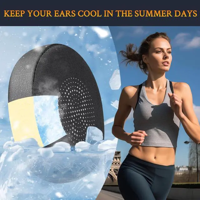 Alt view image 6 of 7 - Cooling Ear Cushions for Jabra Evolve2 65, Elite 45h - Black | Earpads for Evolve2 65(UC/MS), Evolve2 40(UC/MS/USB), Elite 45h On-ear Headphones