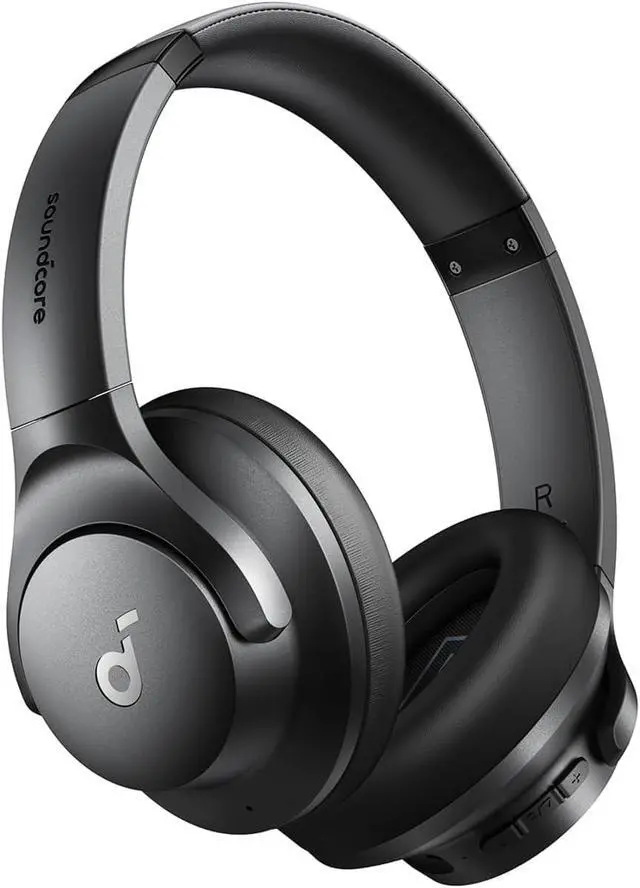 Alt view image 2 of 6 - by Anker Q20i Hybrid Active Noise Cancelling Headphones, with Headphones Case, Wireless Over-Ear Bluetooth, 40H Long ANC Playtime, Hi-Res Audio, Big Bass, Customize via an App