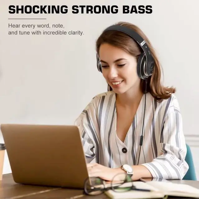 Alt view image 7 of 7 - 6S Bluetooth Headphones Over-Ear, Hi-Fi Stereo Foldable Wireless Stereo Headsets Earbuds with Built-in Mic, Volume Control, FM for iPhone/Samsung/iPad/PC (Blue)