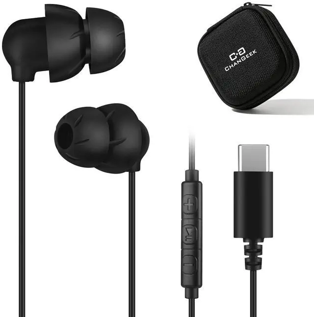 Main image of Sleep Earbuds, USB-C Wired Sleep Headphones with Mic, for Side Sleepers | Soft Type C Earphones for Samsung, Google & iPhone 15/16/17, Dual-Layer Noise Isolation, Ideal for Sleep, Travel & Daily Use