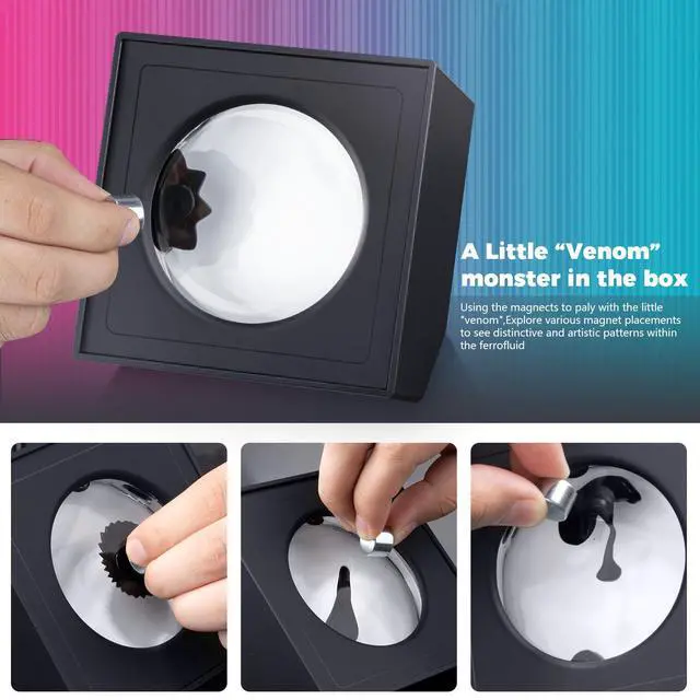 Alt view image 4 of 7 - Ferrofluid Music Visualizer, Dancing Sound SensitiveFerrofluid Speaker Music Mate, Decorative RGB Light Ferrofluid Display Desk Toy for Table, Bedroom, Office, Study, Science Gift