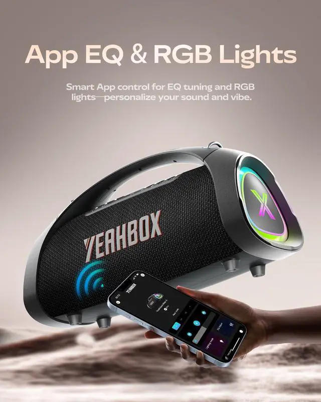 Alt view image 3 of 7 - Sonic Boom Max K Karaoke Speaker, 200W RMS Bluetooth Speaker | 200W RMS powerful audio, 3-way HiFi sound, smart EQ app, RGB lighting, IPX6 water resistance, 24-hour battery life